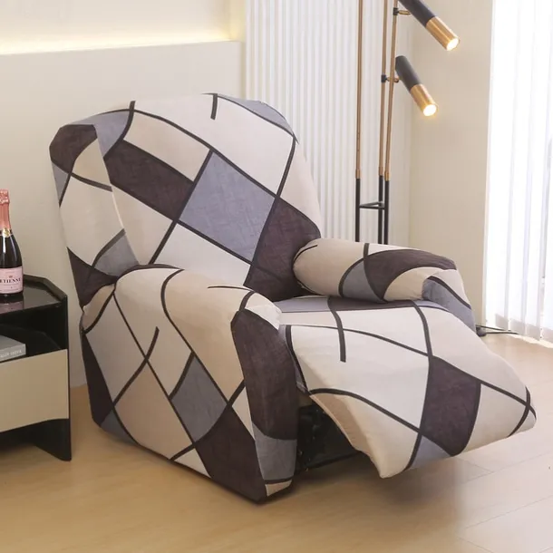 Recliner Sofa Cover Non-Slip All-Inclusive Massage Lazy Boy Single Seat Couch Cover Durable Armchair Slipcover Stretchable Protector for Living Room or Office Furniture