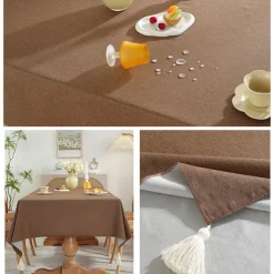 Rectangle Tablecloth Waterproof Table Cloth Stain Resistant Table Cloth Wrinkle Free Fabric Washable Cotton Linen Table Cover for Dining Party Holiday Decor