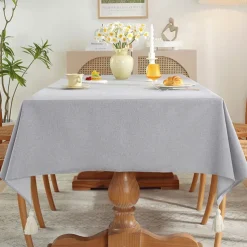 Rectangle Tablecloth Waterproof Table Cloth Stain Resistant Table Cloth Wrinkle Free Fabric Washable Cotton Linen Table Cover for Dining Party Holiday Decor