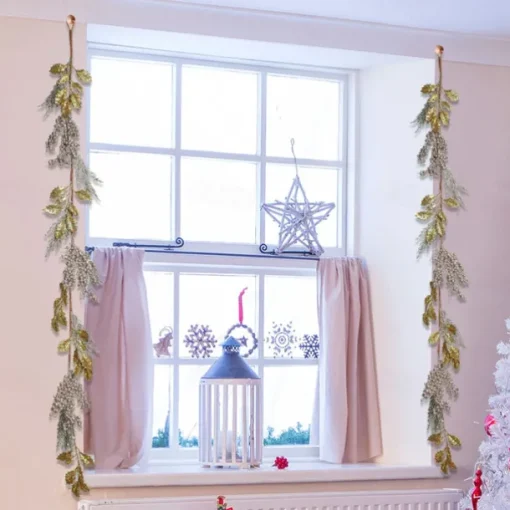 Red Berry Garland Christmas Decoration - Artificial Red Berry Garland with Bendable Stems for Holiday Fireplace Stairs Table Decorations