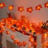 Red Maple Leaf USB String Lights Halloween Thanksgiving and Fall Decorations for Home Party and Autumn Atmosphere Decoration