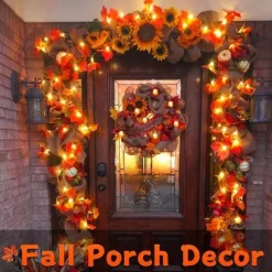 Red Maple Leaf USB String Lights Halloween Thanksgiving and Fall Decorations for Home Party and Autumn Atmosphere Decoration