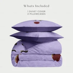 Reindeer Print Duvet Cover Set 100% Cotton Soft and Cozy Bedding Set with Holiday Reindeer Design Perfect for Winter Season Stylish Bedroom Decor Easy Care Machine Washable