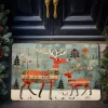 Reindeers Doormat Floor Mats Washable Rugs Kitchen Mat Scandinavian Folk Art Non-Slip Oil Proof Rug Indoor Outdoor Mat Bedroom Decor Bathroom Mat Entrance Rug