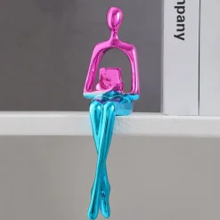 Resin Abstract Reading Figurine, Faux Jade Stone Modern Art Sculpture, Home Decor for Dining Room, Parties, and Tabletop Decoration