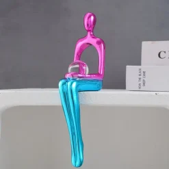 Resin Abstract Reading Figurine, Faux Jade Stone Modern Art Sculpture, Home Decor for Dining Room, Parties, and Tabletop Decoration