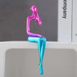 Resin Abstract Reading Figurine, Faux Jade Stone Modern Art Sculpture, Home Decor for Dining Room, Parties, and Tabletop Decoration