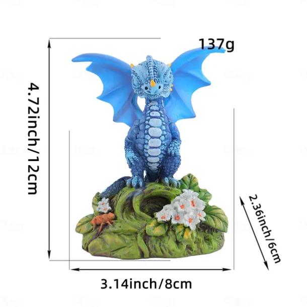 Resin Dragonfly Dinosaur Figurine Adorable Garden Decor for Your Yard, Unique Home & Patio Ornament, Perfect for Gardening Enthusiast