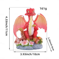 Resin Dragonfly Dinosaur Figurine Adorable Garden Decor for Your Yard, Unique Home & Patio Ornament, Perfect for Gardening Enthusiast