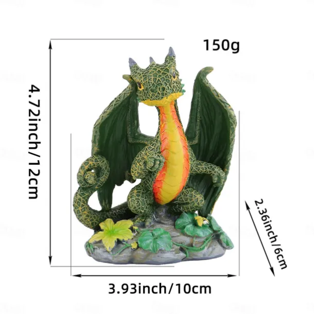 Resin Dragonfly Dinosaur Figurine Adorable Garden Decor for Your Yard, Unique Home & Patio Ornament, Perfect for Gardening Enthusiast