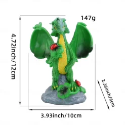 Resin Dragonfly Dinosaur Figurine Adorable Garden Decor for Your Yard, Unique Home & Patio Ornament, Perfect for Gardening Enthusiast