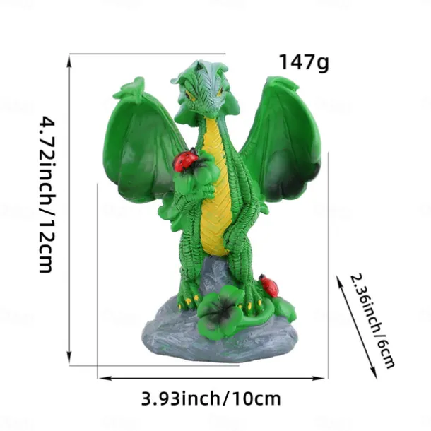 Resin Dragonfly Dinosaur Figurine Adorable Garden Decor for Your Yard, Unique Home & Patio Ornament, Perfect for Gardening Enthusiast