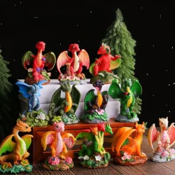 Resin Dragonfly Dinosaur Figurine Adorable Garden Decor for Your Yard, Unique Home & Patio Ornament, Perfect for Gardening Enthusiast