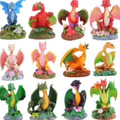 Resin Dragonfly Dinosaur Figurine Adorable Garden Decor for Your Yard, Unique Home & Patio Ornament, Perfect for Gardening Enthusiast