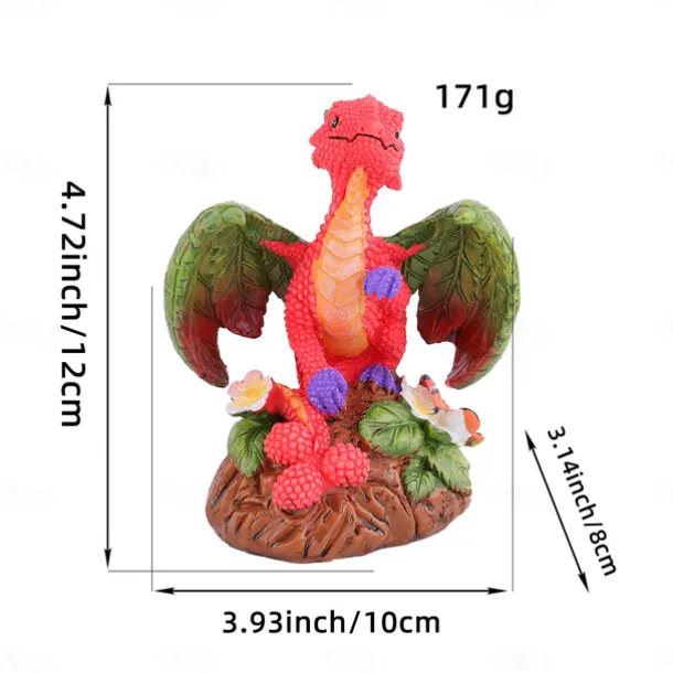 Resin Dragonfly Dinosaur Figurine Adorable Garden Decor for Your Yard, Unique Home & Patio Ornament, Perfect for Gardening Enthusiast
