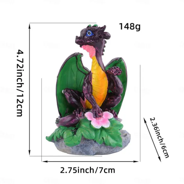 Resin Dragonfly Dinosaur Figurine Adorable Garden Decor for Your Yard, Unique Home & Patio Ornament, Perfect for Gardening Enthusiast