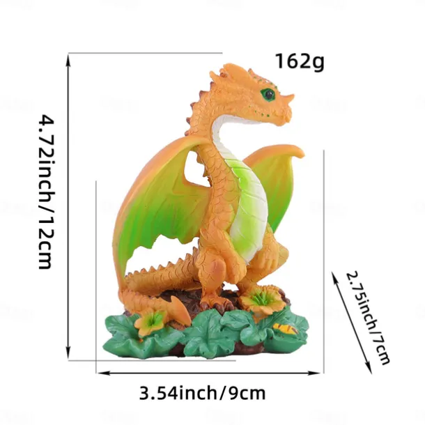 Resin Dragonfly Dinosaur Figurine Adorable Garden Decor for Your Yard, Unique Home & Patio Ornament, Perfect for Gardening Enthusiast