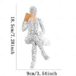 Resin Reading Woman Statue Pulp Woman Reading Bookshelf Decor, Thinker Style Resin Statue for Home Decor Contemporary Style