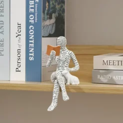 Resin Reading Woman Statue Pulp Woman Reading Bookshelf Decor, Thinker Style Resin Statue for Home Decor Contemporary Style