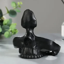 Resin Skull Glasses Holder, Gothic Eyewear Stand for Desk, Resin Storage Ornament, Home Office Decor, Handicraft Figurine