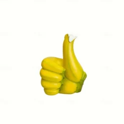 Resin Thumbs Up Ornament, Banana-Inspired Handicraft Statue, Inspirational Gesture Decor for Home Office, Desktop Display Figurine