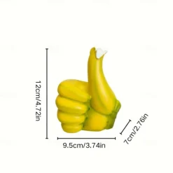 Resin Thumbs Up Ornament, Banana-Inspired Handicraft Statue, Inspirational Gesture Decor for Home Office, Desktop Display Figurine