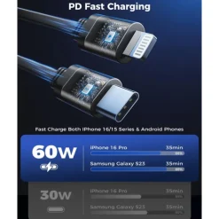 Retractable Car Charger 4 in 1 Fast Car Phone Charger Adapter with Type C & Apple Cords Compatible with iPhone 16/15/14/13/12/11, Galaxy, Pixel