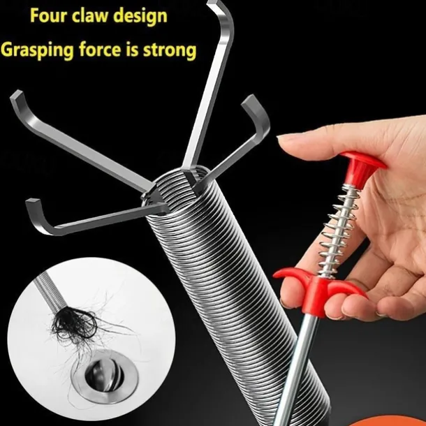 Retractable Claw Stick, Drain Snake, Drain Hair Clog Remover For Drains, Sink, Toilet Clean Dryer Vents, 60cm/23.62in
