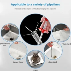 Retractable Claw Stick, Drain Snake, Drain Hair Clog Remover For Drains, Sink, Toilet Clean Dryer Vents, 60cm/23.62in