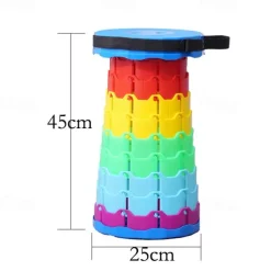 Retractable Folding Stool, Collapsible Stool Upgraded Portable Telescopic Collapsible Stool, Folding Stools for Adults Portable Telescoping Stool for Camping Gardening Fishing Outdoor Activities