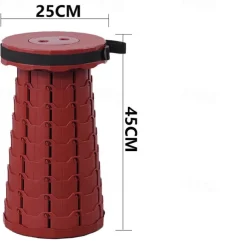 Retractable Folding Stool, Collapsible Stool Upgraded Portable Telescopic Collapsible Stool, Folding Stools for Adults Portable Telescoping Stool for Camping Gardening Fishing Outdoor Activities