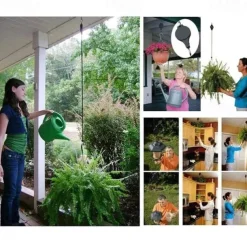 Retractable Hanging Plant Potted Telescopic Hook Garden Orchid Pots Pulley Pull Down Hanger Bird Cage Free Wheeling Lifting Hook