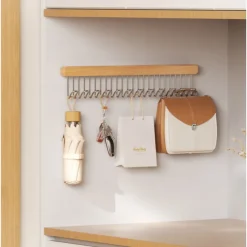 Retractable Wall-Mounted Coat Hook Rack for Home Use, Retractable Tool Organizer with 8/12 Hooks