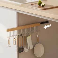 Retractable Wall-Mounted Coat Hook Rack for Home Use, Retractable Tool Organizer with 8/12 Hooks