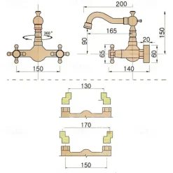 Retro Style Utility Sink Black Laundry Faucet, Wall Mount High Arc Two Handles Two Holes Wash Basin Tap with Hot and Cold Water Hoses, Laundry Tub Pot Filler Commercial Faucet, Ceramic Valve Included