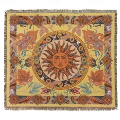 Retro Sun and Moon Psychedelic Tapestry Wall Hanging Bedroom Backdrop Tapestry 80s Decoration Rainbow Sun and Moon Mural Hippie