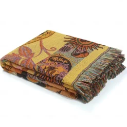 Retro Sun and Moon Psychedelic Tapestry Wall Hanging Bedroom Backdrop Tapestry 80s Decoration Rainbow Sun and Moon Mural Hippie