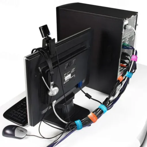 Reusable Fastening Tape Cable Ties Double Side Hook Roll Hook and Loop Straps Wires Cords Organizer