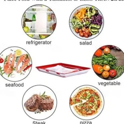 Reusable Food Preserving Tray, Food Preservation Tray, Stacking Food Storage Trays, Environmentally Stackable Food Preserving Trays with Stretch Cover for Various Foods