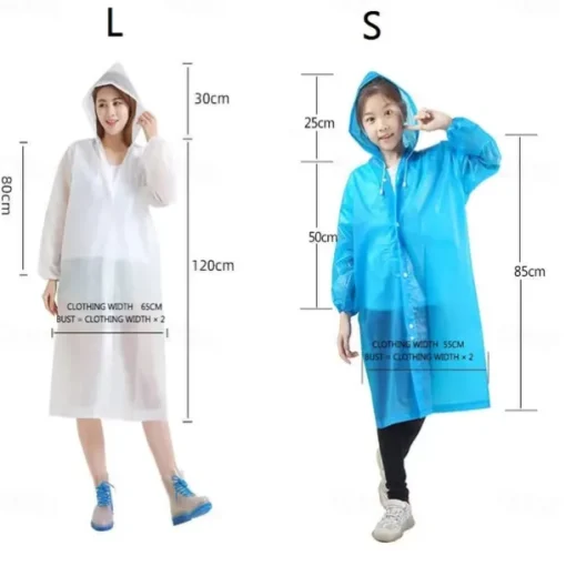 Reusable Raincoat Women Rainwear Men Poncho Impermeable Poncho EVA Rain Coat Plastic Fashion Rain cover Hooded