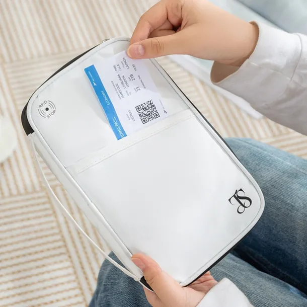 RFID Blocking Passport Holder for Travel, Waterproof Travel Document Organizer, Anti-Theft Passport Case, Travel Wallet for Documents and Cards