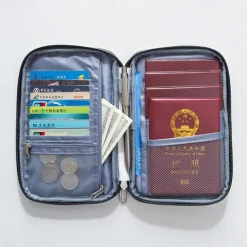 RFID Blocking Passport Holder for Travel, Waterproof Travel Document Organizer, Anti-Theft Passport Case, Travel Wallet for Documents and Cards