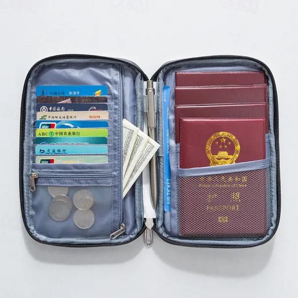 RFID Blocking Passport Holder for Travel, Waterproof Travel Document Organizer, Anti-Theft Passport Case, Travel Wallet for Documents and Cards