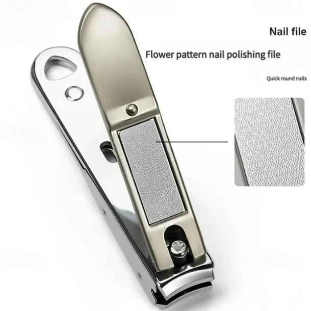 RIMEI Nail Clippers Anti Splash Fingernail Cutter Stainless Steel Manicure Tools Nail Scissors Detachable Design Nail Trimmer