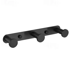 Robe Hook Wall Mounted with 3 or 4 or 5 or 6 Hooks New Design Stainless Steel Bathroom Painted Finishes Black 1pc
