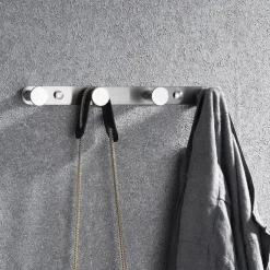 Robe Hook New Design Stainless Steel Bathroom Rack with 3 or 4 or 5 or 6Hooks Wall Mounted Brushed Silvery 1pc