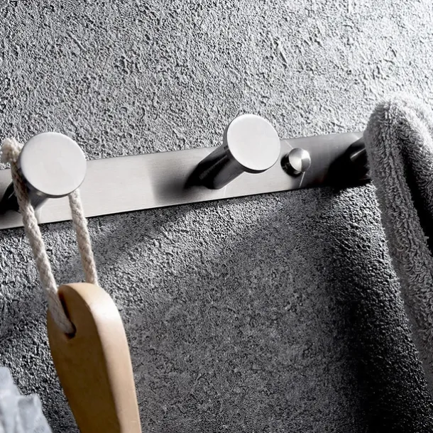 Robe Hook New Design Stainless Steel Bathroom Rack with 3 or 4 or 5 or 6Hooks Wall Mounted Brushed Silvery 1pc