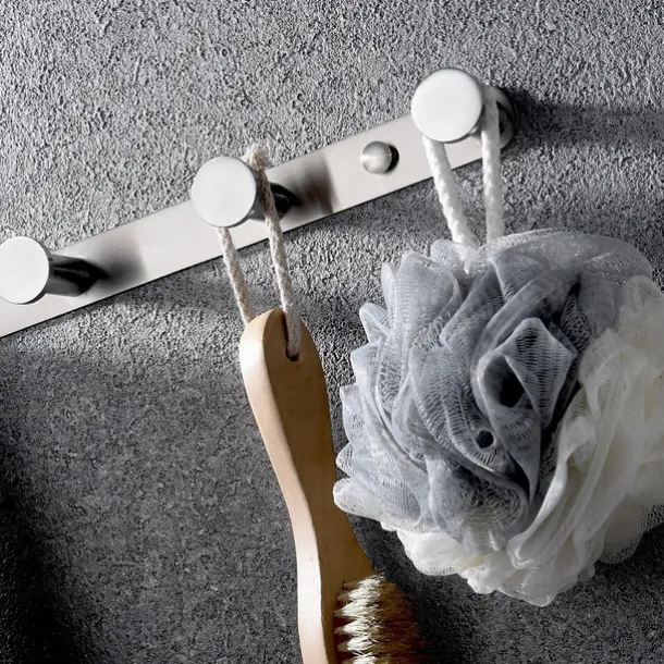 Robe Hook New Design Stainless Steel Bathroom Rack with 3 or 4 or 5 or 6Hooks Wall Mounted Brushed Silvery 1pc