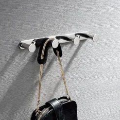 Robe Hooks New Design Contemporary Stainless Steel Material Bathroom Wall Mounted 3 or 4 or 5 or 6 Hooks Silvery 1pc