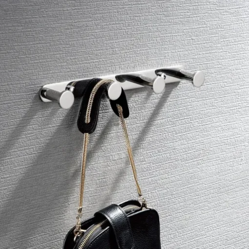 Robe Hooks New Design Contemporary Stainless Steel Material Bathroom Wall Mounted 3 or 4 or 5 or 6 Hooks Silvery 1pc